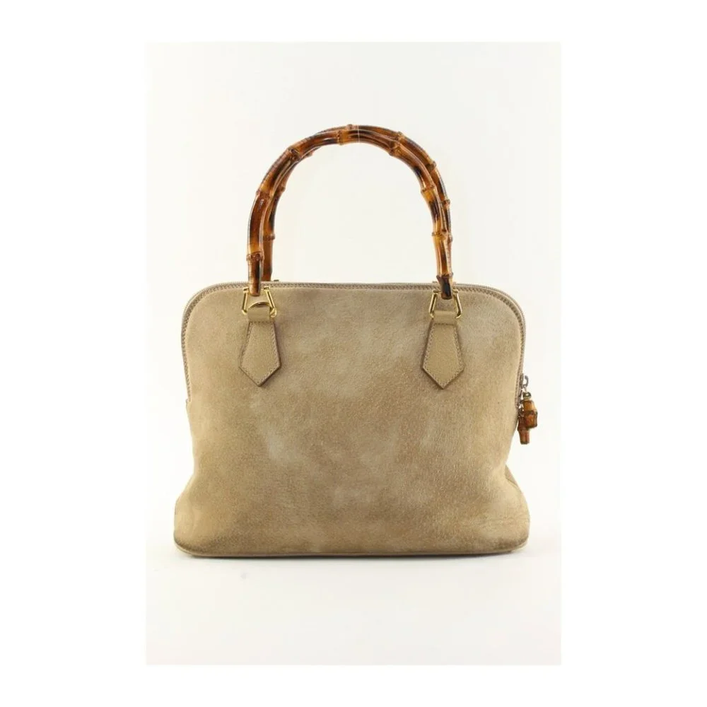 GUCCI Beige Suede Bamboo Dome 1GK1226K